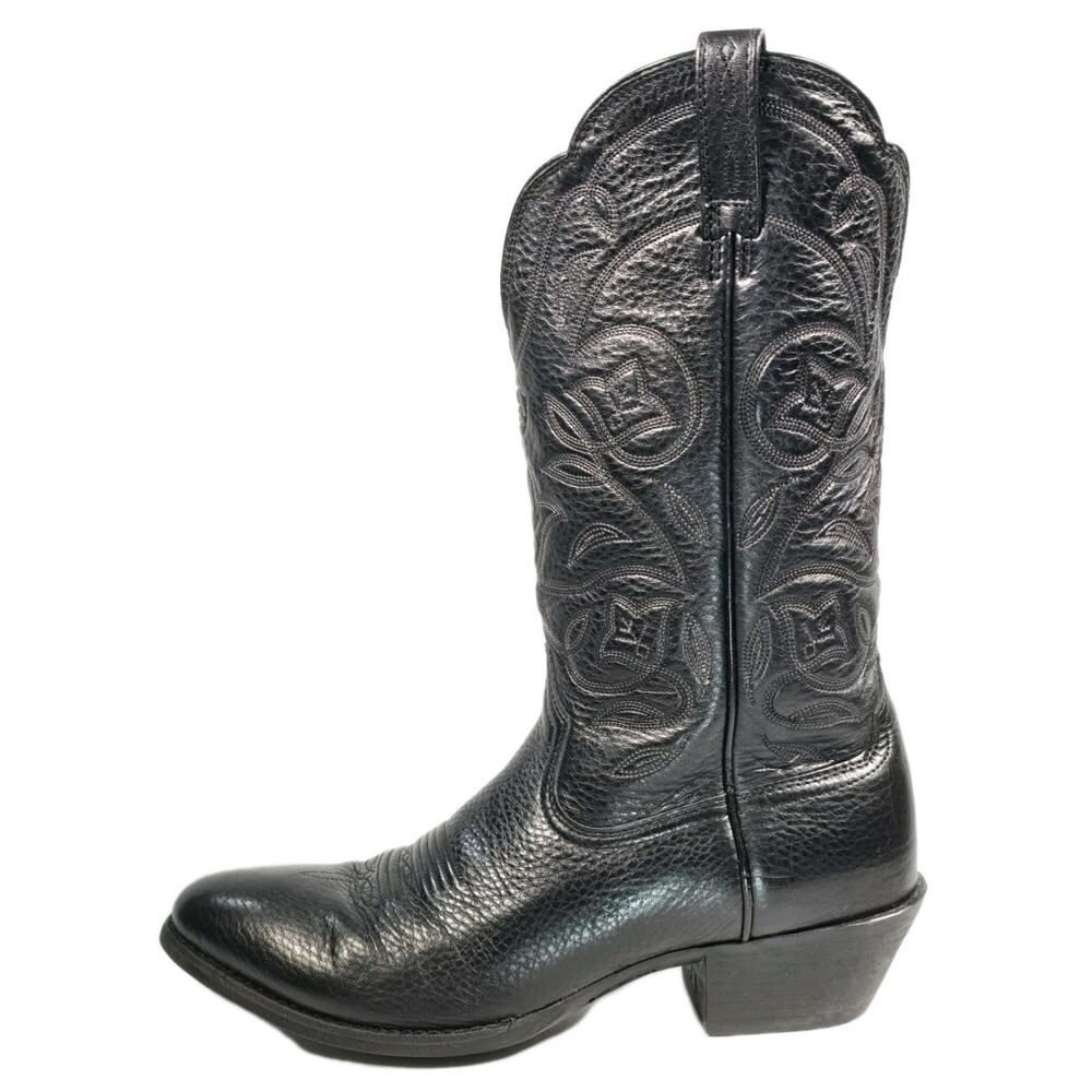 Ariat Womens Heritage Western Black Deertan Leather Cowgirl Boots Sz 9.5B 15770